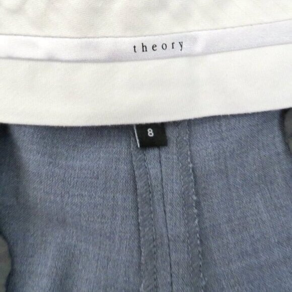 Theory Wool Blend Dress Pants Slacks Gray SZ 8 - Picture 11 of 12